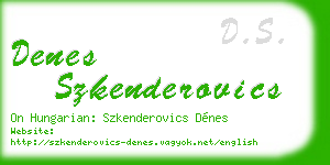 denes szkenderovics business card