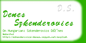 denes szkenderovics business card